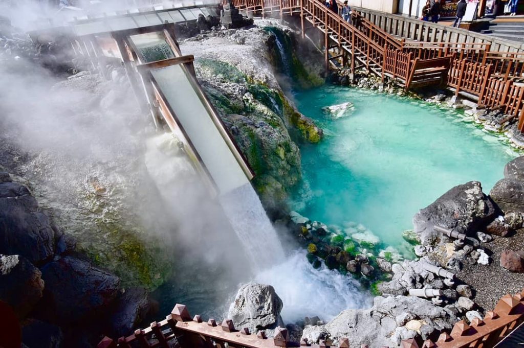 @Visit Japan: At #Yubatake (#hotspring fields) in the center of the atmospheric townscape of #…