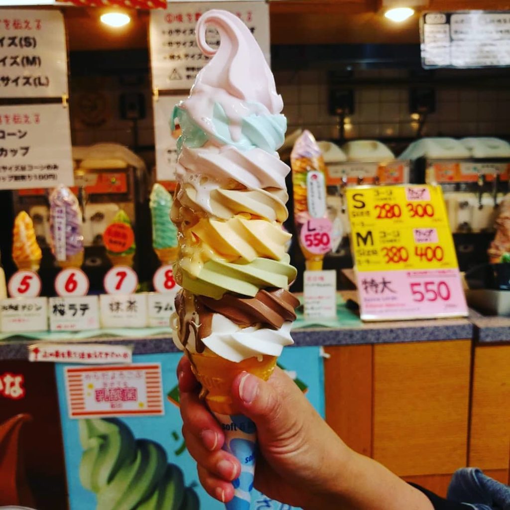 @Visit Japan: This 8-swirl deluxe #softicecream is very popular at #NakanoBroadway, an old sho…