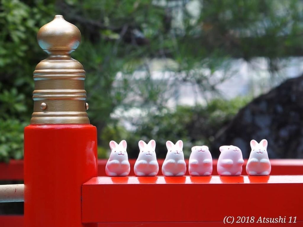 @Visit Japan: Say hi to these cute little rabbits greeting you at Okazaki-jinja Shrine! Here a…