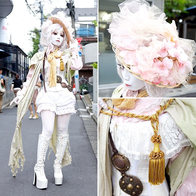 Shironuri Minori in Harajuku w/ White Lace & Tiny Bunny – Tokyo