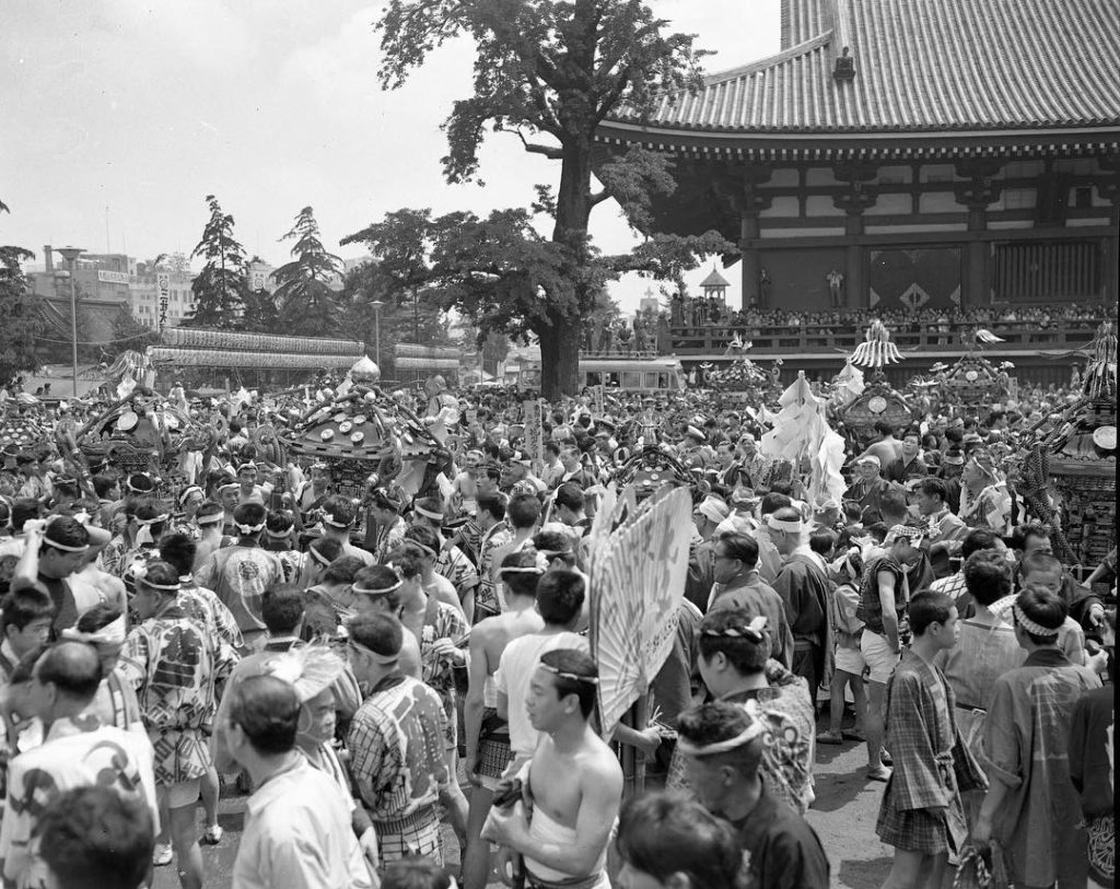 @The Japan Times: The Sanja Matsuri in Tokyo’s Asakusa district in May 1963. The festival, one of …