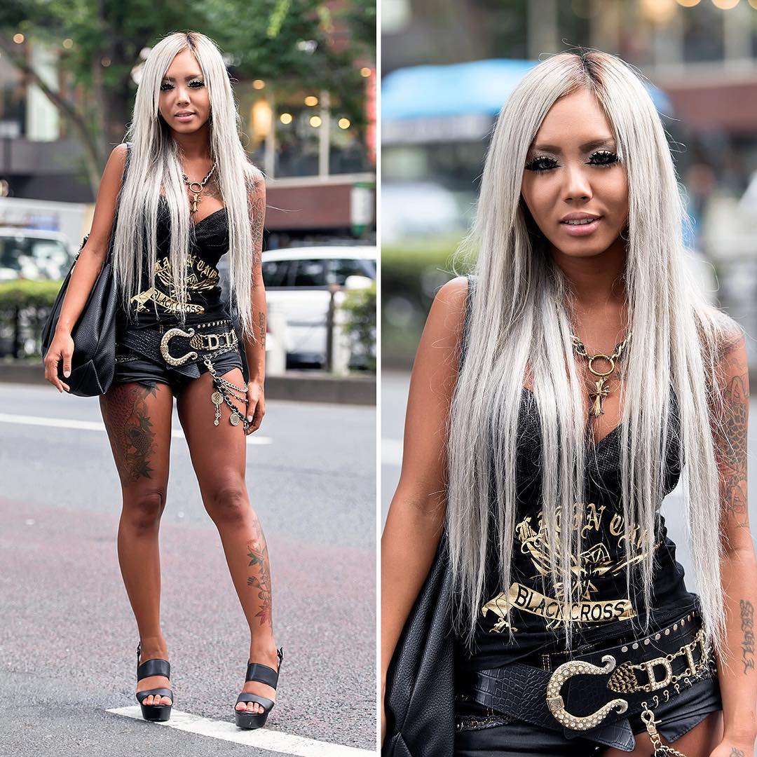 Tokyo Fashion We Met Friendly Japanese Kuro Gyaru Mika Wearing Fashion And Accessories By Th Alo Japan