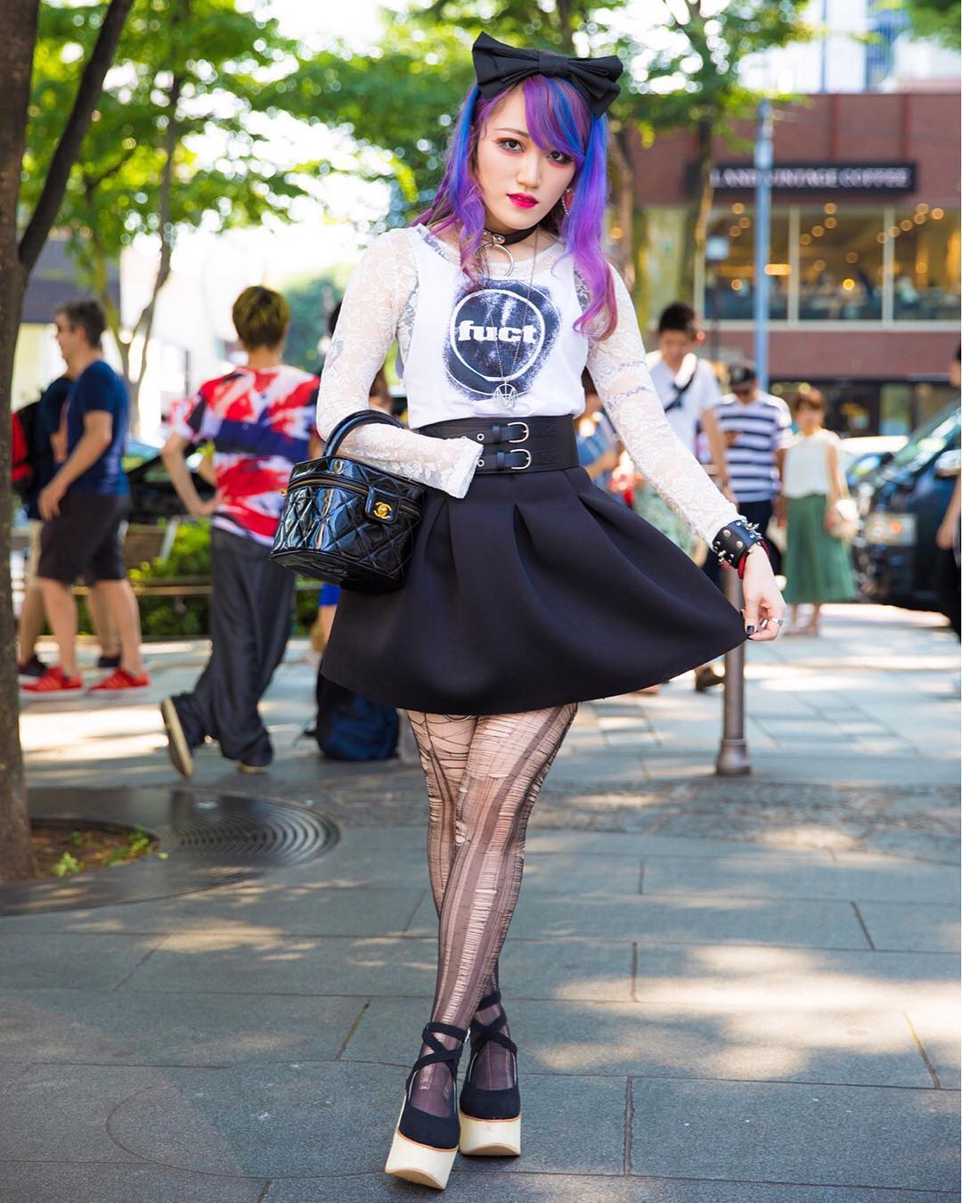 Tokyo Fashion Lisa13 Lisajpoole13 Guitarist Of The Japanese Rock Band Moth In Lilac On Alo Japan