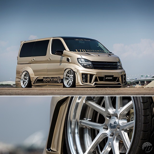 @Work Wheels Japan: SIXTH SENSE wide body Nissan Elgrand on WORK Gnosis ...
