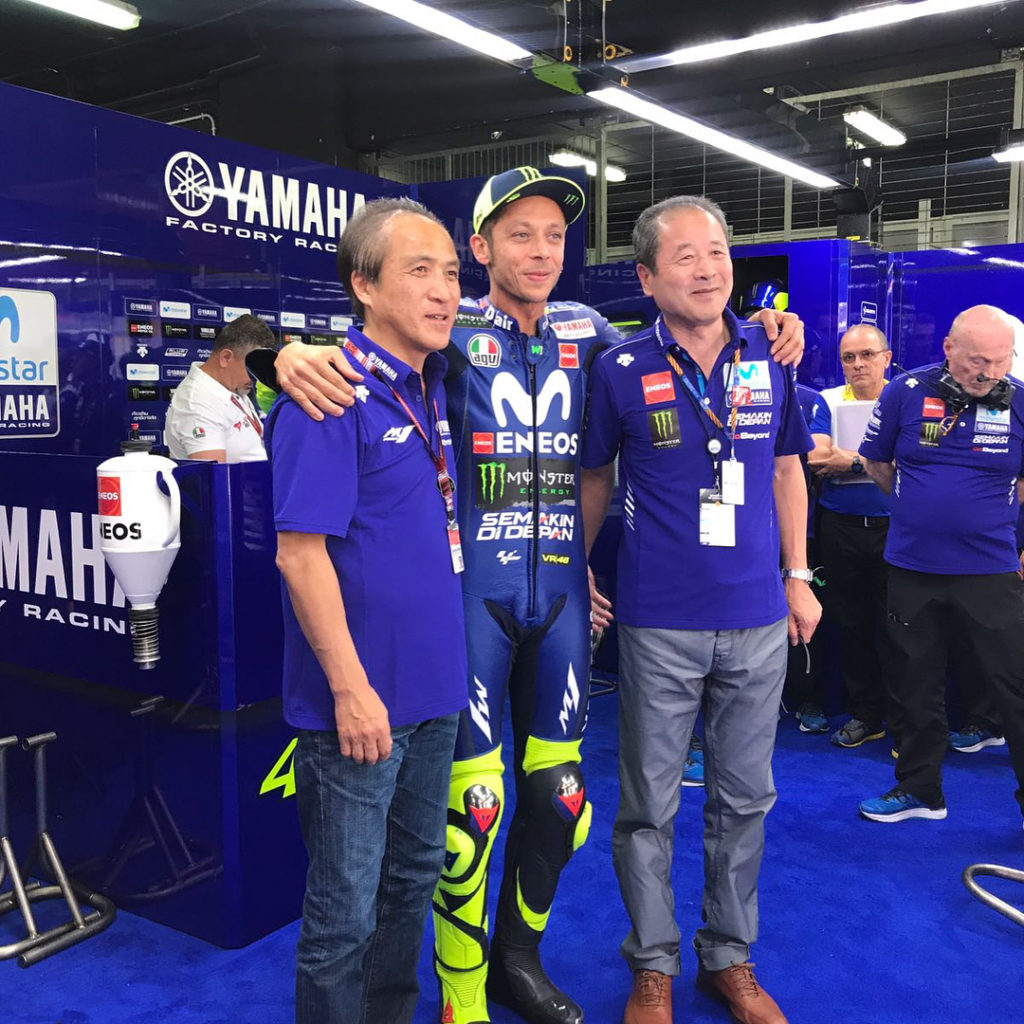 @Yamaha MotoGP: Former Yamaha Motor Co., Ltd. President and current Chairman, Mr Yanagi, and Ais…