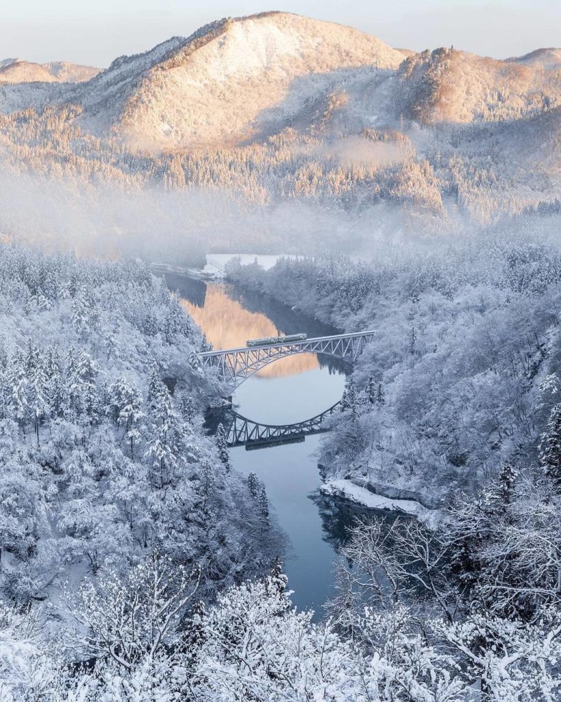@Japan Travel: The No. 1 Tadami River Bridge is part of the scenic Tadami Line that previously …