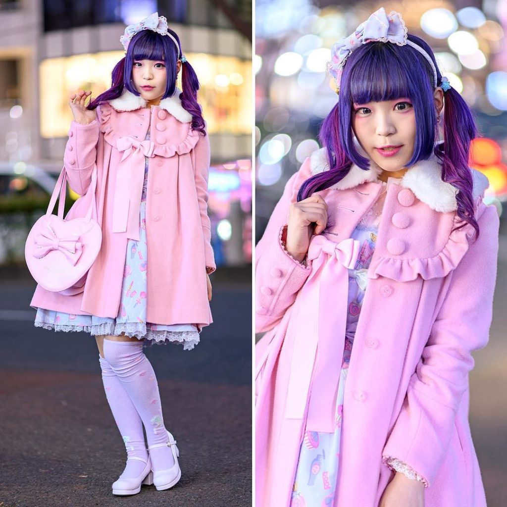 19-year-old Japanese student YuzuRemon (@yuzu_96_) on the street in Harajuku wea...