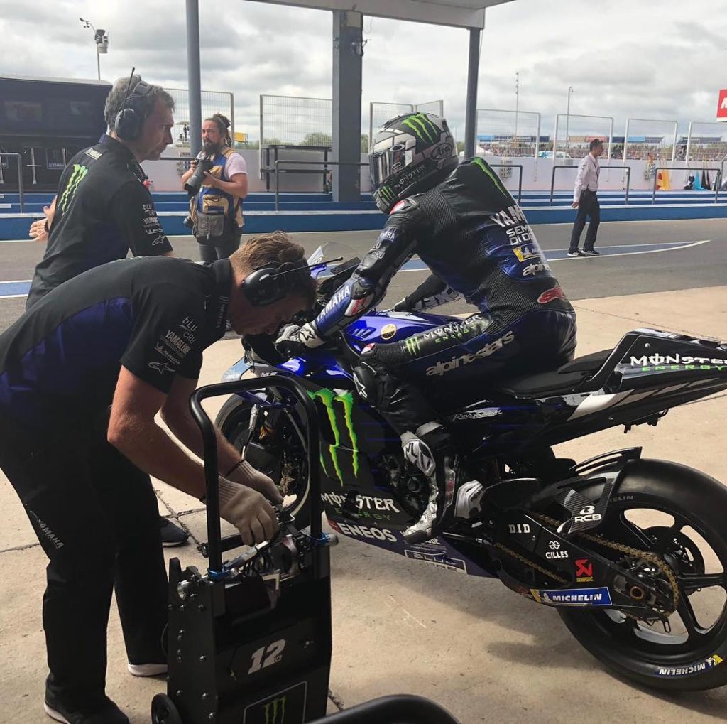 @maverick12official and @valeyellow46 head towards the starting grid. Are you re...