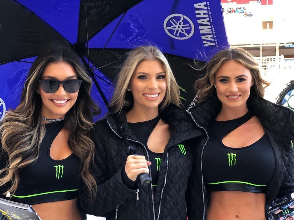 The @MonsterEnergy girls are ready to hype up the fans visiting pit lane.
.
.
#M...