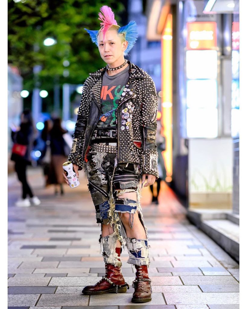 @Kentaro_Punk - of the band Japanese punk band THE ERECTiONS - on the street in ...