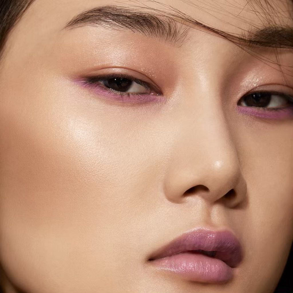 Spring forward with strategic color. Wake up eyes with a vivid violet liner. Sof...