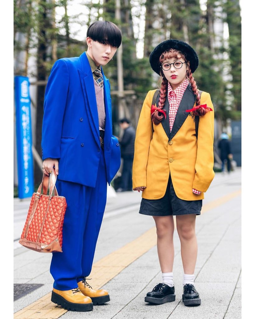Tokyo fashion students Ibu (@buibuibui____) and Banana (@banana__0113) on the st...