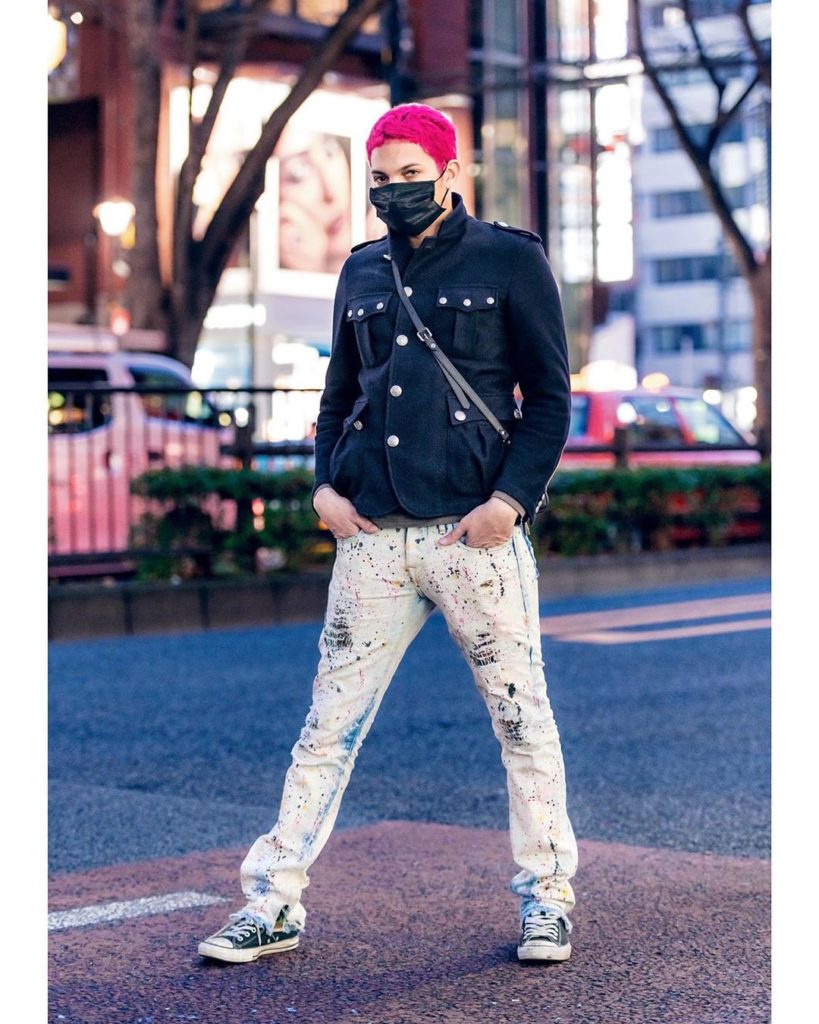 Rapper/musician/fashion designer/video producer @Gab3 on the street in Harajuku ...