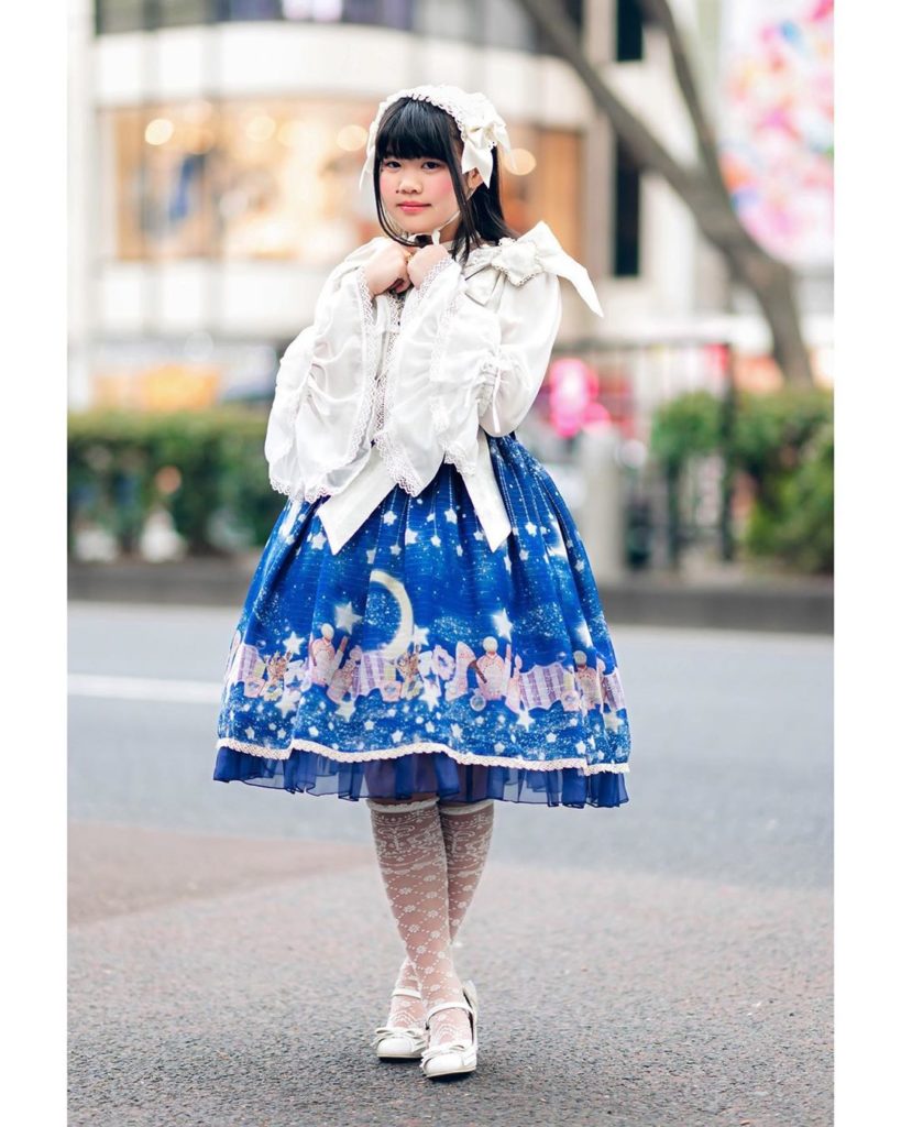 11-year-old Japanese student Yuki (@kiyu.princess) on the street in Harajuku wea...