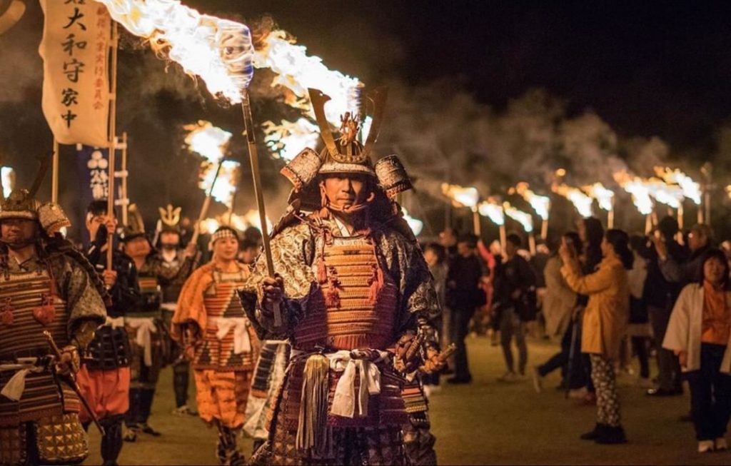 Visit Japan: Locals dressed in samurai armor parade through Unzen while carrying torches duri… Locals dressed in samurai armor parade through Unzen while carrying torches duri...