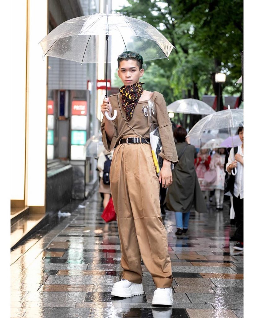 17-year-old Japanese high school student Eiji (@___osu12) on the street in Haraj...
