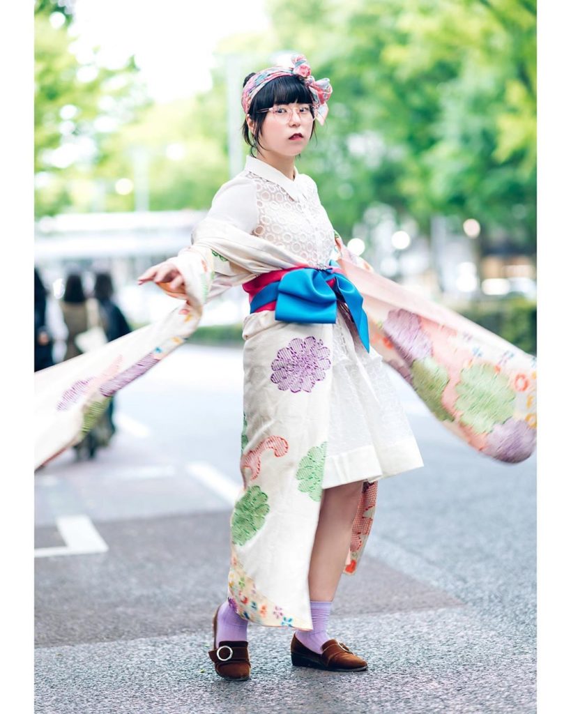 Japanese fashion student Lisa (@drawing_risa) on the street in Harajuku wearing ...