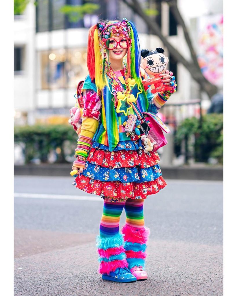 Well known Harajuku street style personality Mai (@mai_no.13) wearing a mostly h...