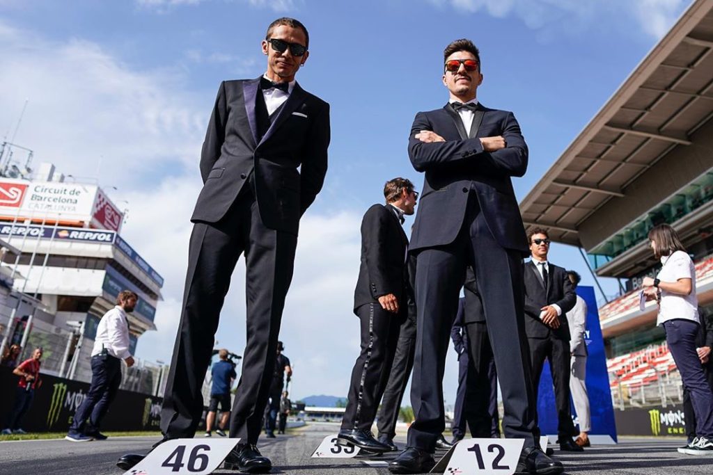 Dressed to impress. 
.
Yesterday @valeyellow46 and @maverick12official celebrate...