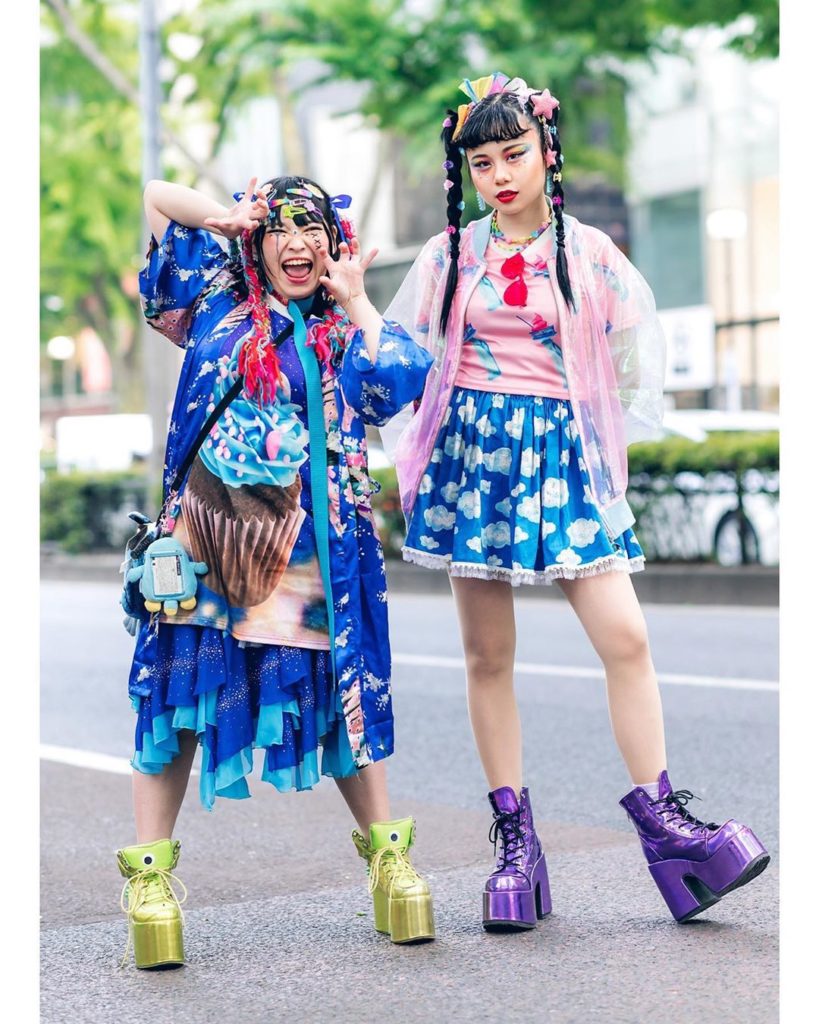 Purinchan (@Purin_Hayasaka) and Chami (@Chami8725) on the street in Harajuku wea...