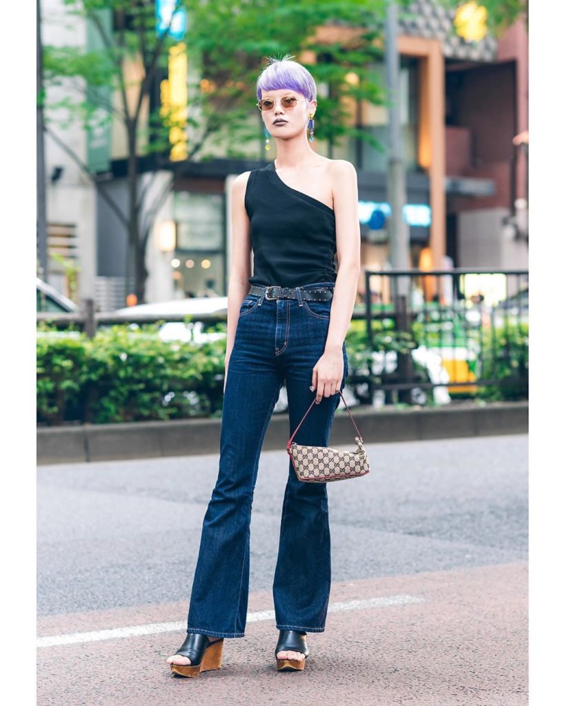 21-year-old Japanese model Kaoli (@ka_o_li1) on the street in Harajuku wearing a...
