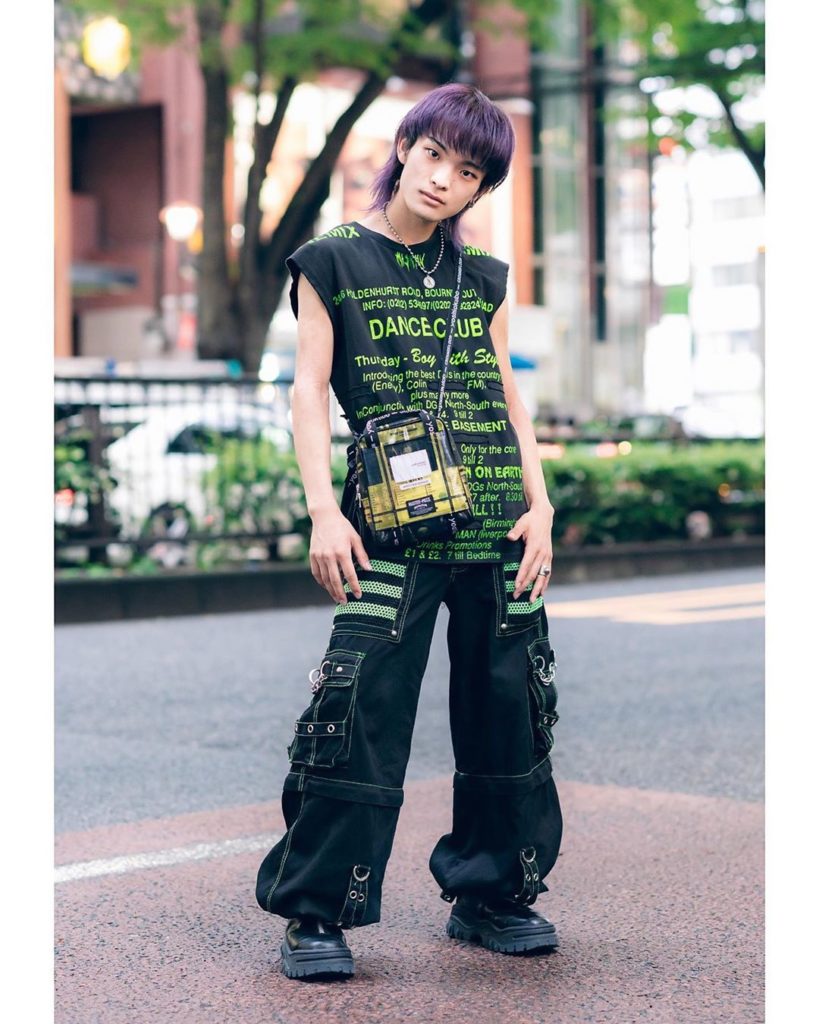 Japanese beauty school student Satoshi (@sk.ocean0731) on the street in Harajuku...