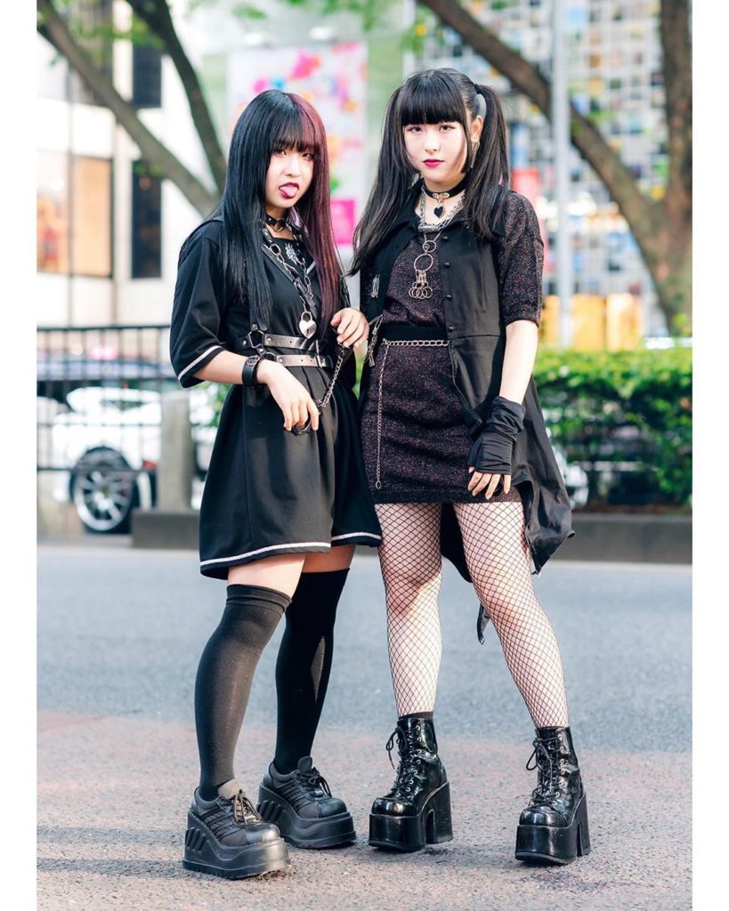 15-year-old Japanese students @Kyopppe and Mashu (@xwvoxw) on the street in Hara...