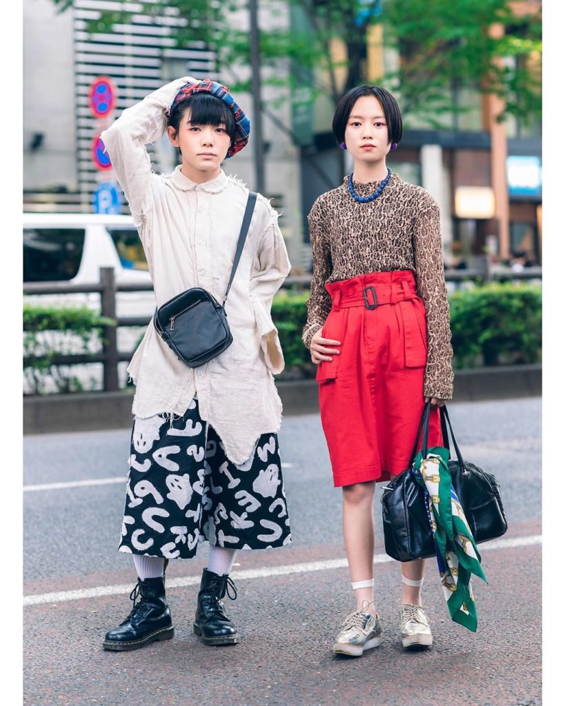 Tokyo teens Obake (@obake_art) and Yuria (@yuria_juria) on the street in Harajuk...