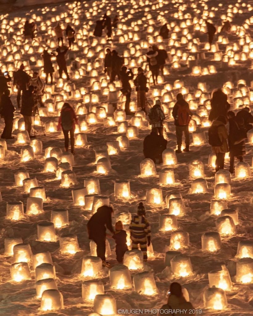 Winter in Japan can be magical! Catch these snow lanterns at the Yokote Kamakura...