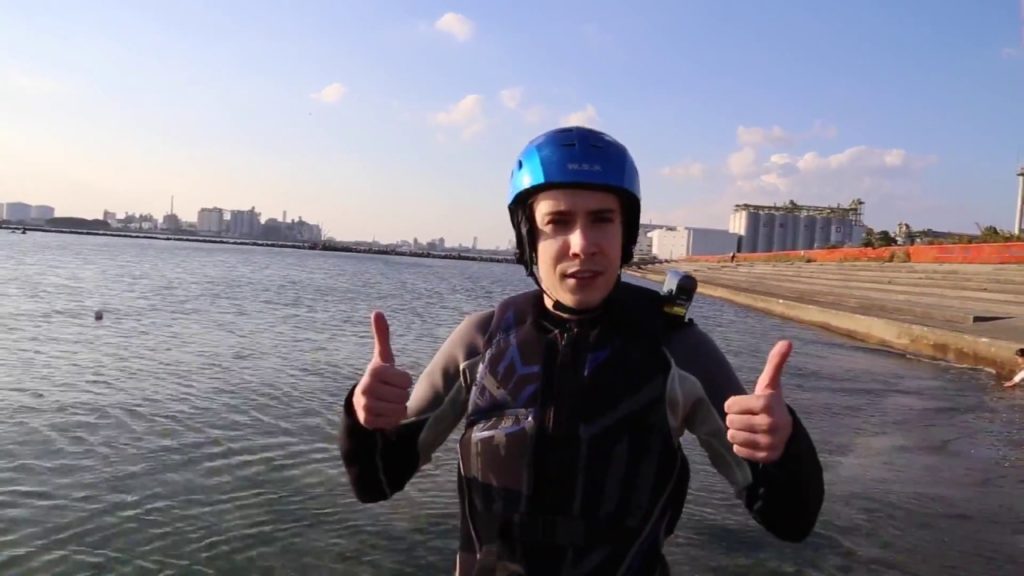 Japan Travel present Fly-boarding at Chiba Port Tower
