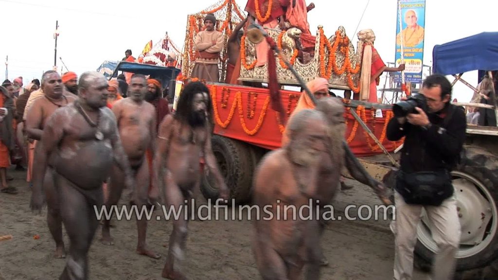 Procession of Naga Babas at Kumbh Mela