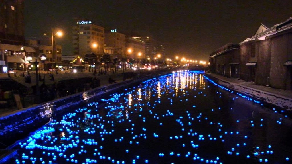 Travel Otaru【北海道　観光】 小樽運河ロングクリスマス 冬の流星（天の川プロジェクト）,Hokkaido Travel in Otaru X'mas