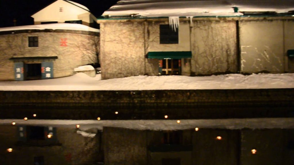 【Hokkaido Travel】 Otaru Canal beautiful night with snow candle