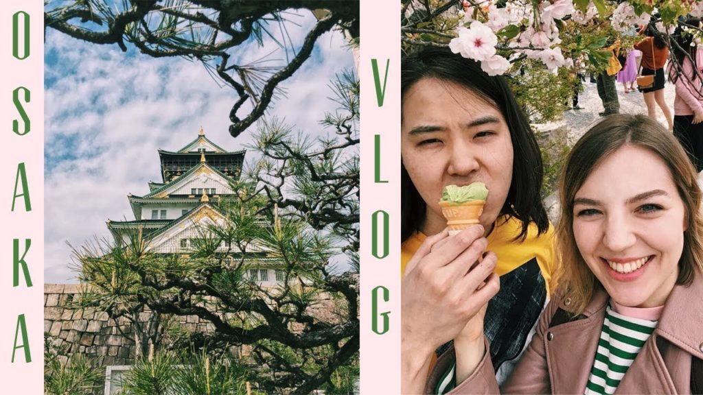 OSAKA TRAVEL VLOG 1 | Cherry Blossoms 🌸 Osaka Castle 🏯 Ferris Wheel 🎡 Sakura Food 🍡 大阪