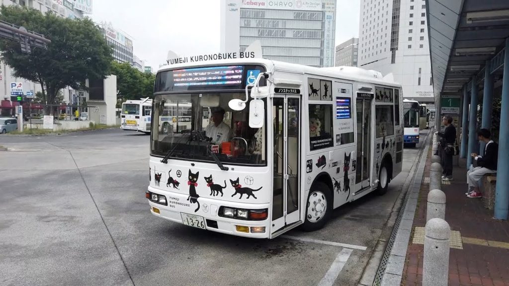 Okayama, Japan – Okayama Electric Tramway Yumeji Kuronosuke Bus (2019) Okayama, Japan - Okayama Electric Tramway Yumeji Kuronosuke Bus (2019)