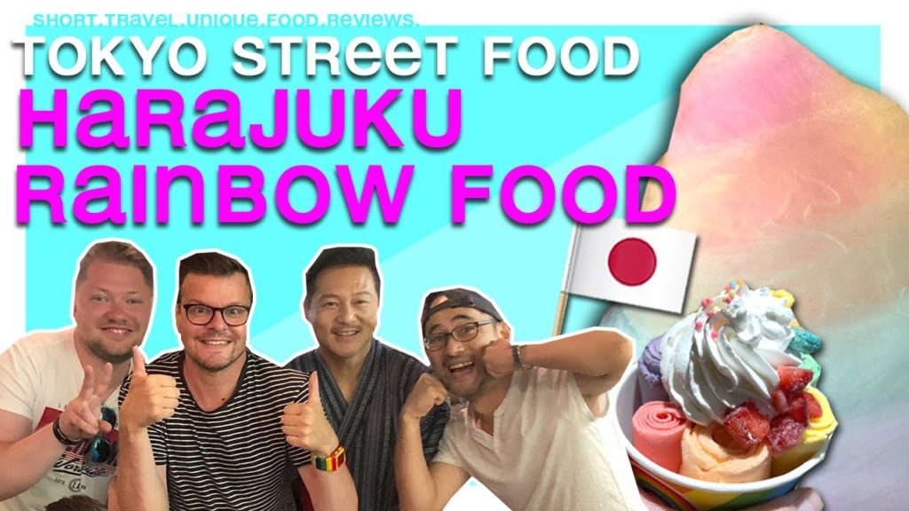 TOKYO FOOD TOUR - Harajuku Street Food - Rainbow snacks with Tabieats [ Japan travel vlog ]