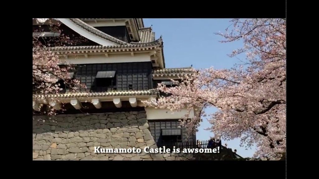 Japan. Kumamoto. Sakura in Kumamoto Castle.