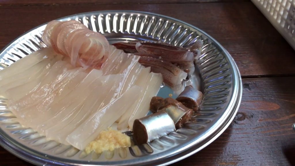 Hakodate morning market squid stall