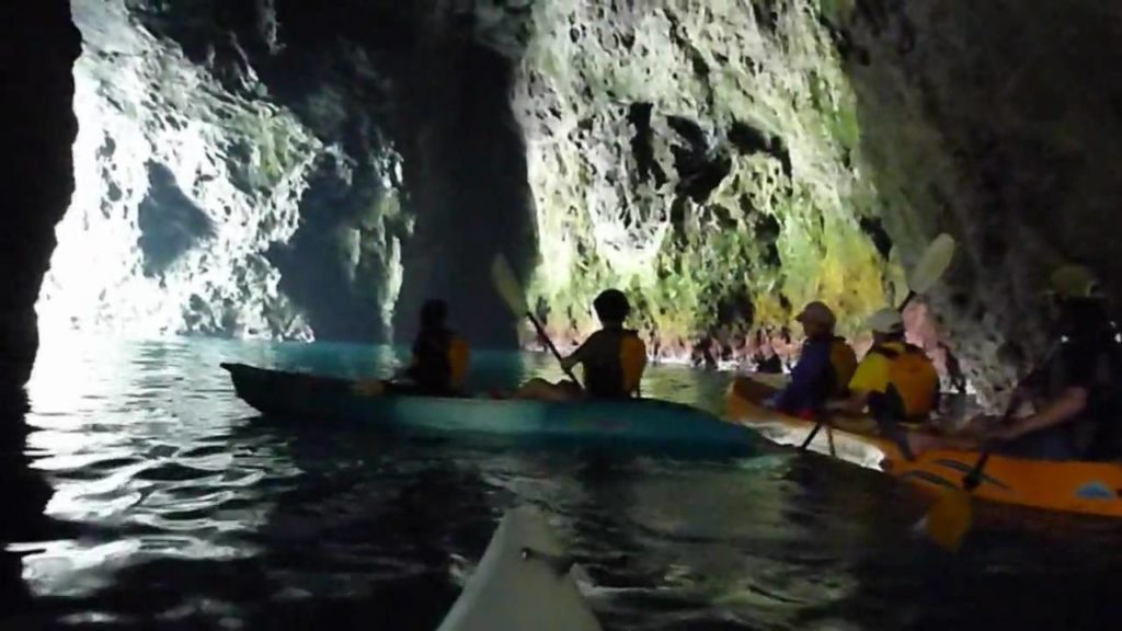 Sea Kayaking into "Blue Cave", Otaru, Hokkaido