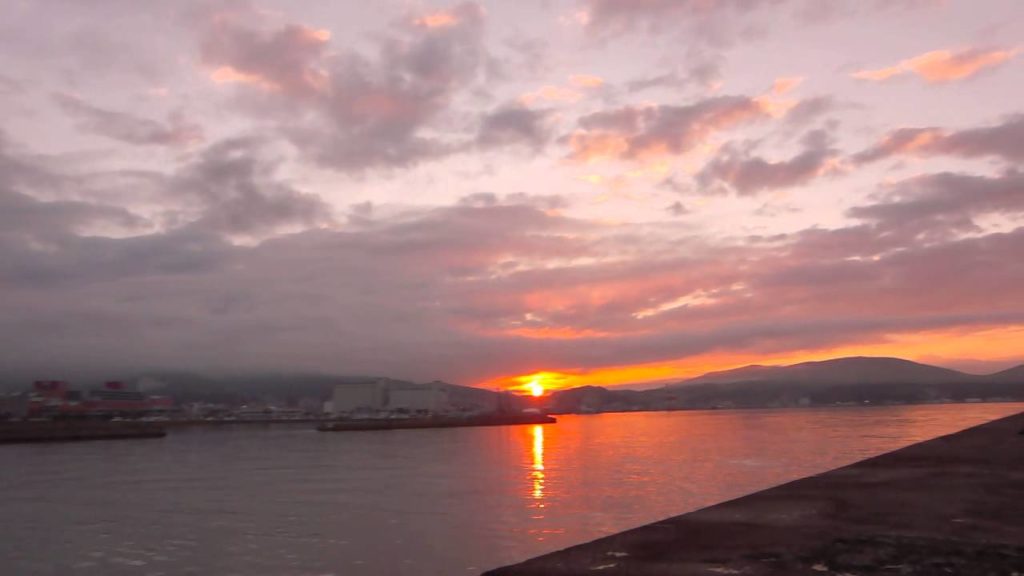 Sunset Otaru Hokkaido【北海道 旅行 自然】小樽港の真っ赤な夕日がとっても綺麗