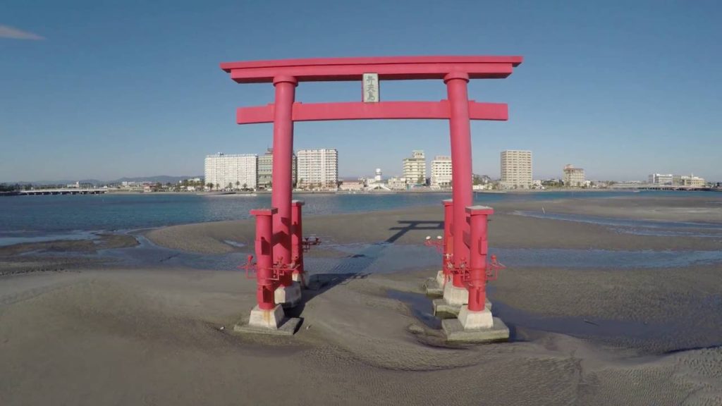 Bentenjima Red Gate (Torii): A Drone's Eye View