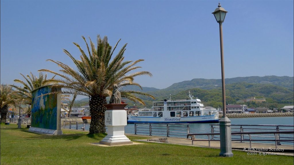 4K 口之津町 鬼池 フェリー Ferry Kuchinotsu, Nagasaki Kyushu JAPAN