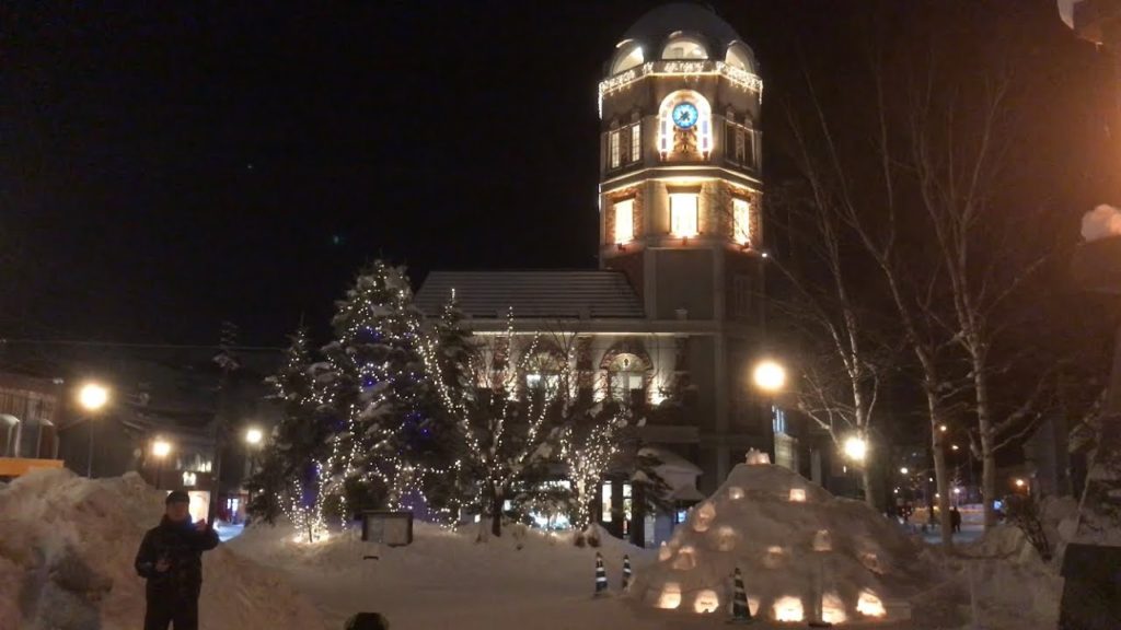 冬の夜に歩く小樽 ／ Otaru at night in Winter - February 16, 2018 (4K Ultra HD)