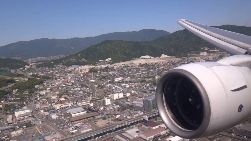 ANA Boeing 777 200 landing to Fukuoka
