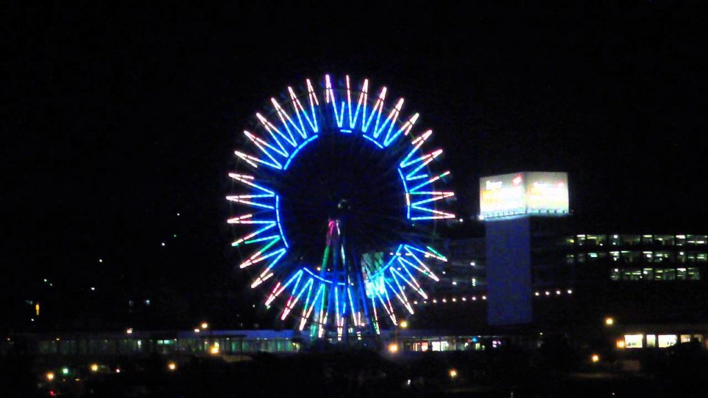 Night view Otaru Hokkaido【北海道　夜景】小樽の観覧車のネオン