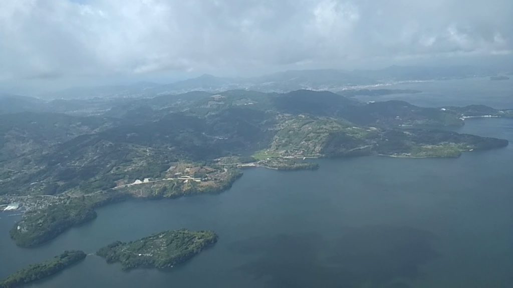 長崎空港から出発！飛行機上空動画！Nagasaki Airport NGS take off video!