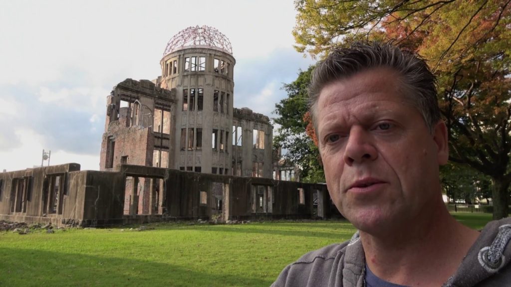 The Peace Memorial Park in Hiroshima. Japanese youtube videos