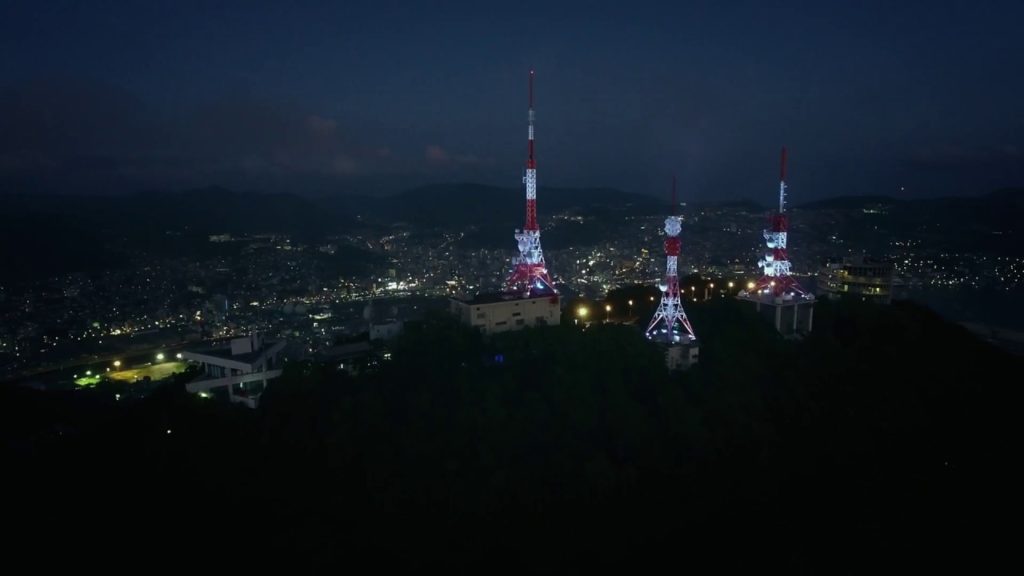 Nagasaki Bay from Inasayama - Sunset & Night - Aerial