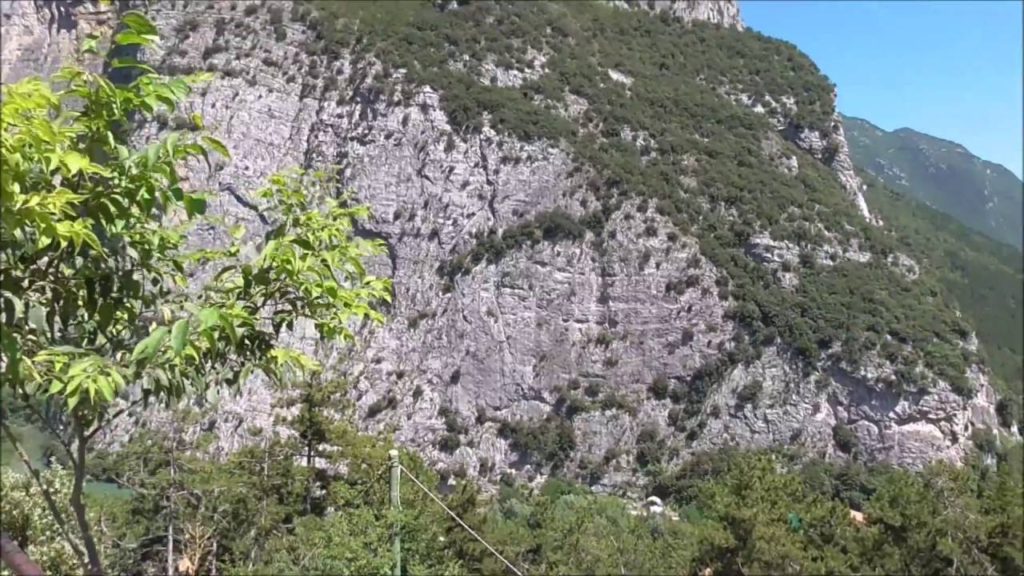 Rock Climbers above Riva Del Garda Italy