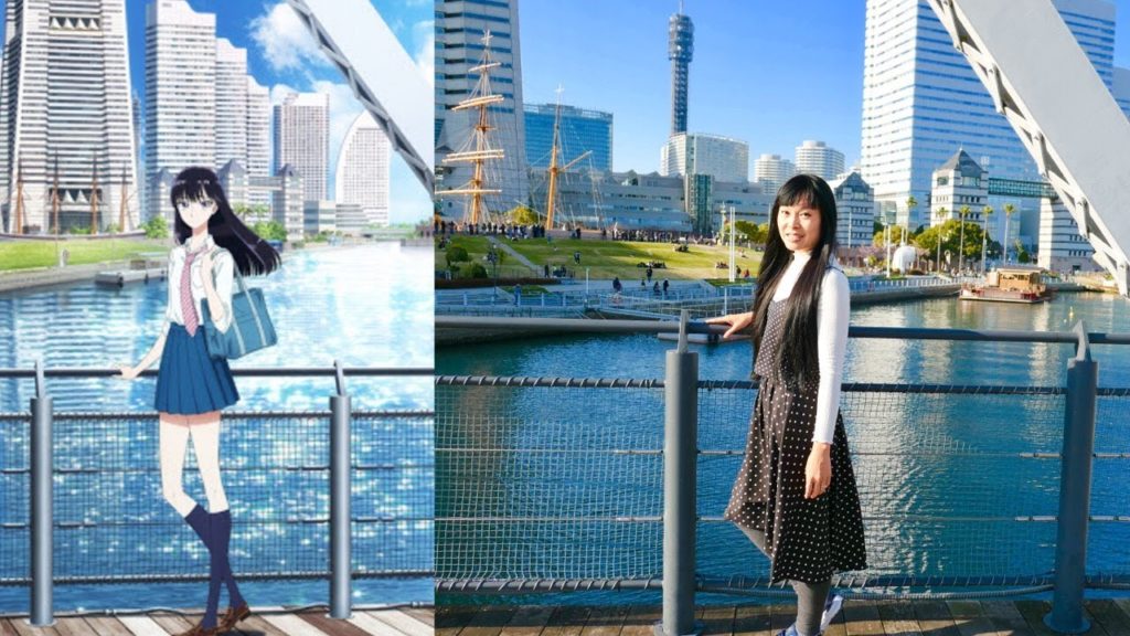 ANIME IRL tourism Après la pluie (Koiame After the rain) à Yokohama Minato Mirai, Akira’s date spots
